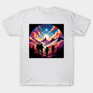 Pixel Art Of Family Traveling, Couple Traveling, Solo Traveling T-Shirt